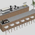 Modern Bar Chair Combination Bar Table and Chair Water Bar Table and Chair 3d model