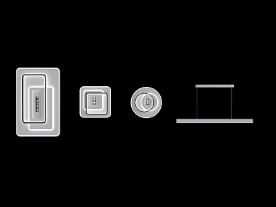 Modern Ceiling Lights with Various Square Round and Rectangular Designs 3d model