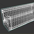 Metal Crate with Striped Design Labeled CRATE 201 A75-101 and Reinforced Metal Bars