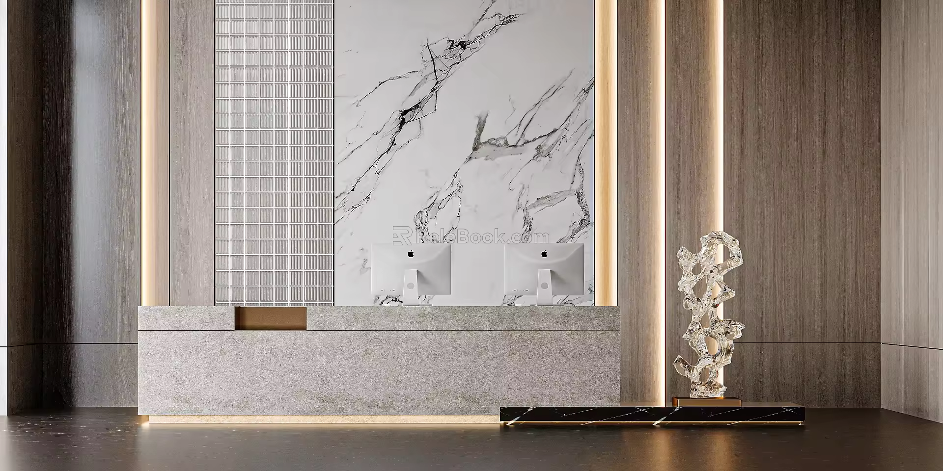 Modern reception desk 3d model