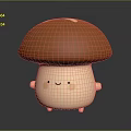 Cute Mushroom Shaped Game and Movie Character With Smiling Face Small Arms and Legs