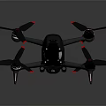 Black Foldable Drone With Red Edge Propellers For Aerial Photography