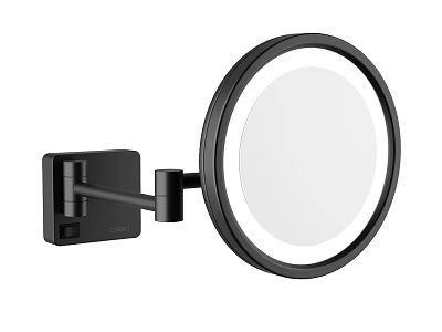Wall Mounted Round LED Illuminated Mirror With Adjustable Arm Design 3d model