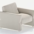 Light Beige Modern Single Sofa With Soft Fabric Upholstery And Sleek Ergonomic Structure