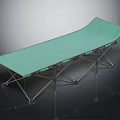 Green Portable Folding Bed With Sturdy Metal Frame And Comfortable Surface 3d model