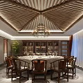 New Chinese-style private room large private room 3d model
