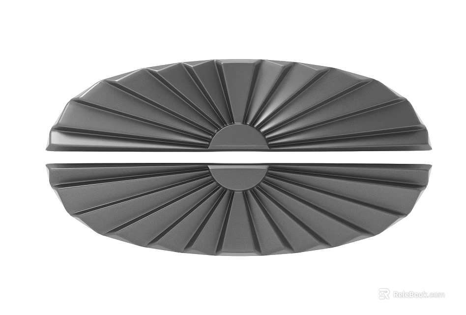 Intricate Carved Metal Decorative Object With Radiating Pattern And Oval Shape 3d model 