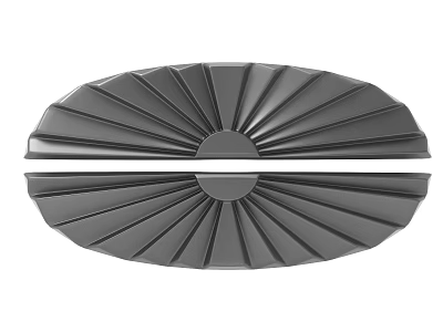Intricate Carved Metal Decorative Object With Radiating Pattern And Oval Shape 3d model