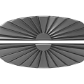 Intricate Carved Metal Decorative Object With Radiating Pattern And Oval Shape