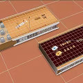 Open Daily Necessities Gift Box With White Round Items And Golden Brown Packaging Design