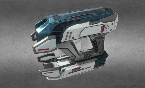 science fiction pistol 3d model