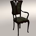Classic Design Dining Chair With Wooden Frame Armrests And Upholstered Seat