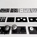 Modern Kitchen Appliances With Gas Hobs Induction Cooktops Control Knobs And Pots 3d model
