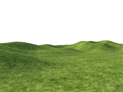 Scenic Park Landscape With Lush Green Grass And Rolling Terrain 3d model