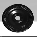 Modern Black Circular Ceiling Light Panel With Radial Patterns And Central Hole