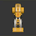 Yellow Utility Vehicle With Snow Plow Blade Large Tires Warning Lights And Reflective Surface