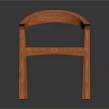 Sleek Wooden Chair With Curved Armrests And Natural Wood Grain Design