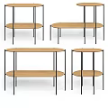 Modern Coffee Tables With Wooden Tops Metal Frames And Double Tier Design