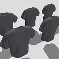 Black T Shirts With Round Logo Design Featuring Text And Graphics 3d model