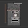 Gray Industrial Platform With Metal Frame Conveyor Belt And Control Panel
