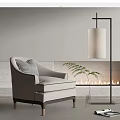 New Chinese Style Single Sofa Floor Lamp 3d model