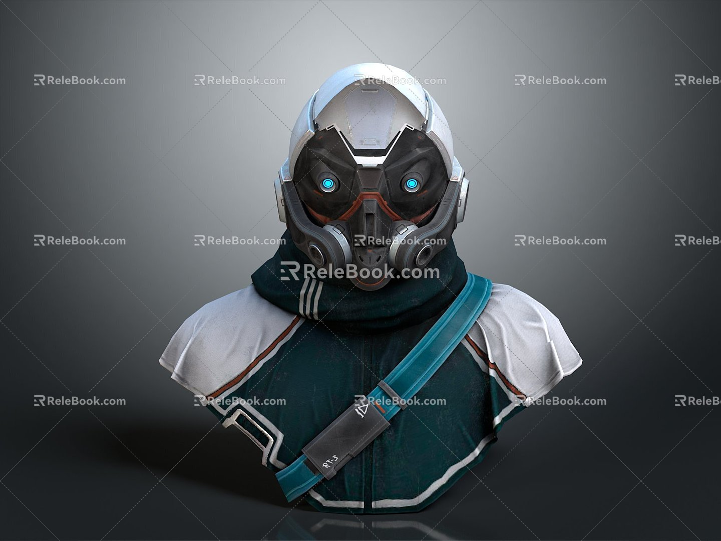 Modern Gas Mask Biochemical Warrior Biochemical Soldier Science Fiction Gas Mask 3d model