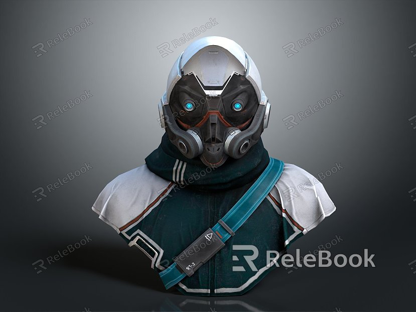 Modern Gas Mask Biochemical Warrior Biochemical Soldier Science Fiction Gas Mask model