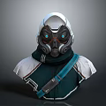 Firefighting Equipment 3D Model Bust With Helmet Breathing Mask And Protective Gear