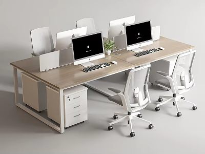 Modern Office Desk and Chair Office Desk and Chair Staff Station Computer Desk and Chair 3d model