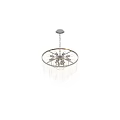 Elegant Round Crystal Chandelier With Metal Frame And Illuminated Hanging Crystal Pendants