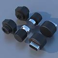 Household Furniture Leveling Feet In Black And Silver With Rubber Metal Base