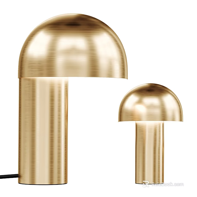 Modern Golden Metal Table Lamps With Sleek Design And Different Sizes 3d model 