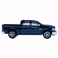 Dark Blue RAM Pickup Truck With Stylish Chrome Accents And Front Grille Design