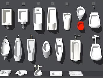 Modern Urinal Toilet Combination Vertical Urinal 3d model