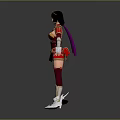 Fantasy Female Character In Decorative Traditional Outfit With Fox Companion Standing