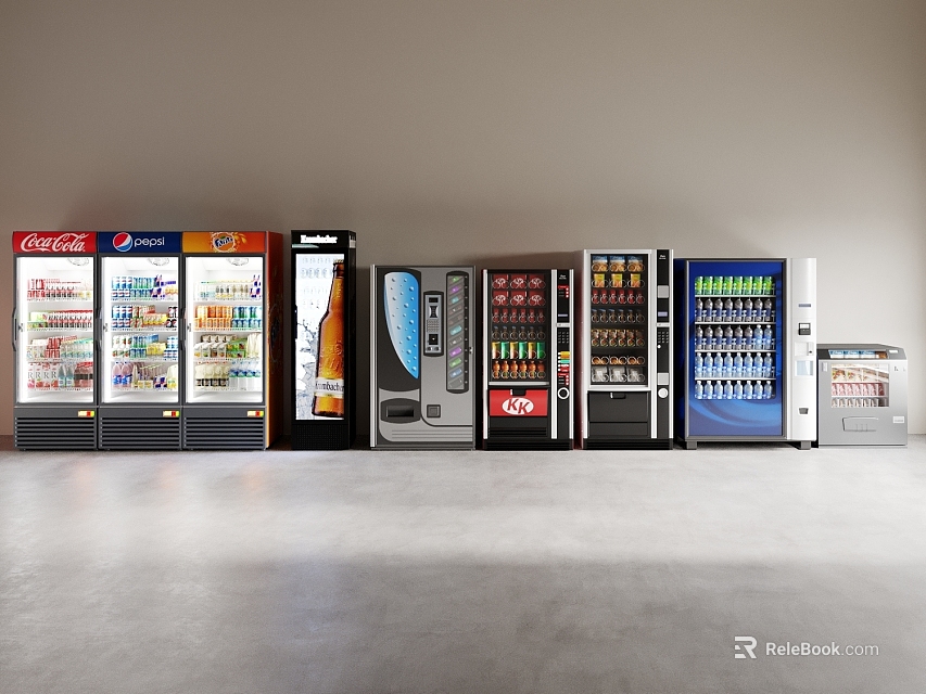 Beverage Refrigerators With Transparent Display Doors And Various Styles For Commercial Use 3d model 