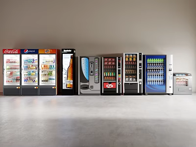 Beverage Refrigerators With Transparent Display Doors And Various Styles For Commercial Use 3d model