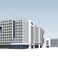 Modern factory building 3d model