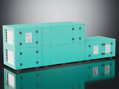 Turquoise Modular Storage Cabinet Units With Square Panels And Wheels For Home Organization 3d model