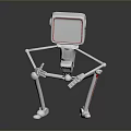 Game And Movie Character With Square Head Slender Limbs White Body In Cartoon 3D Design