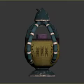 Traditional Handcrafted Ceramic Equipment With Green Accents Yellow Base And Intricate Decorative Patterns