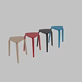 Modern Minimalist Bent Wood Triangle Seat Stool In Two Different Colors For Casual Home Use