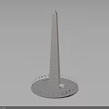 Tall White Obelisk Building Structure With Circular Base And Surrounding Columns 3d model