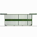 Green Metal Sliding Gate With Slatted Design For Security And Access 3d model