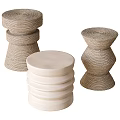 Modern Side Tables With Woven And Smooth Surfaces And Layered Designs In Various Shapes