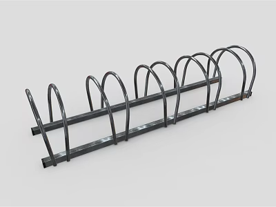 Commercial Bicycle Rack Equipment With Metal Curved Design For Businesses 3d model