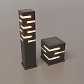 Modern Outdoor Lights Featuring Tall Columnar And Square Designs With Illuminated Stripes