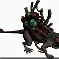 Giant Rat Like Fantasy Creature With Green Crystal Growths On Back