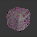 Intricate Gray Mechanical Cube Device With Surface Circular And Square Components 3d model