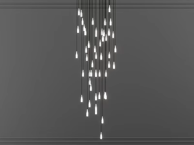 Modern chandelier linear ceiling 3d model
